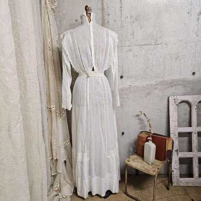 Euro antique Victorian Cotton Dress White