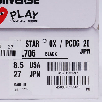 PLAY COMME des GARCONS Chuck Taylor Sneakers Black Size 27cm