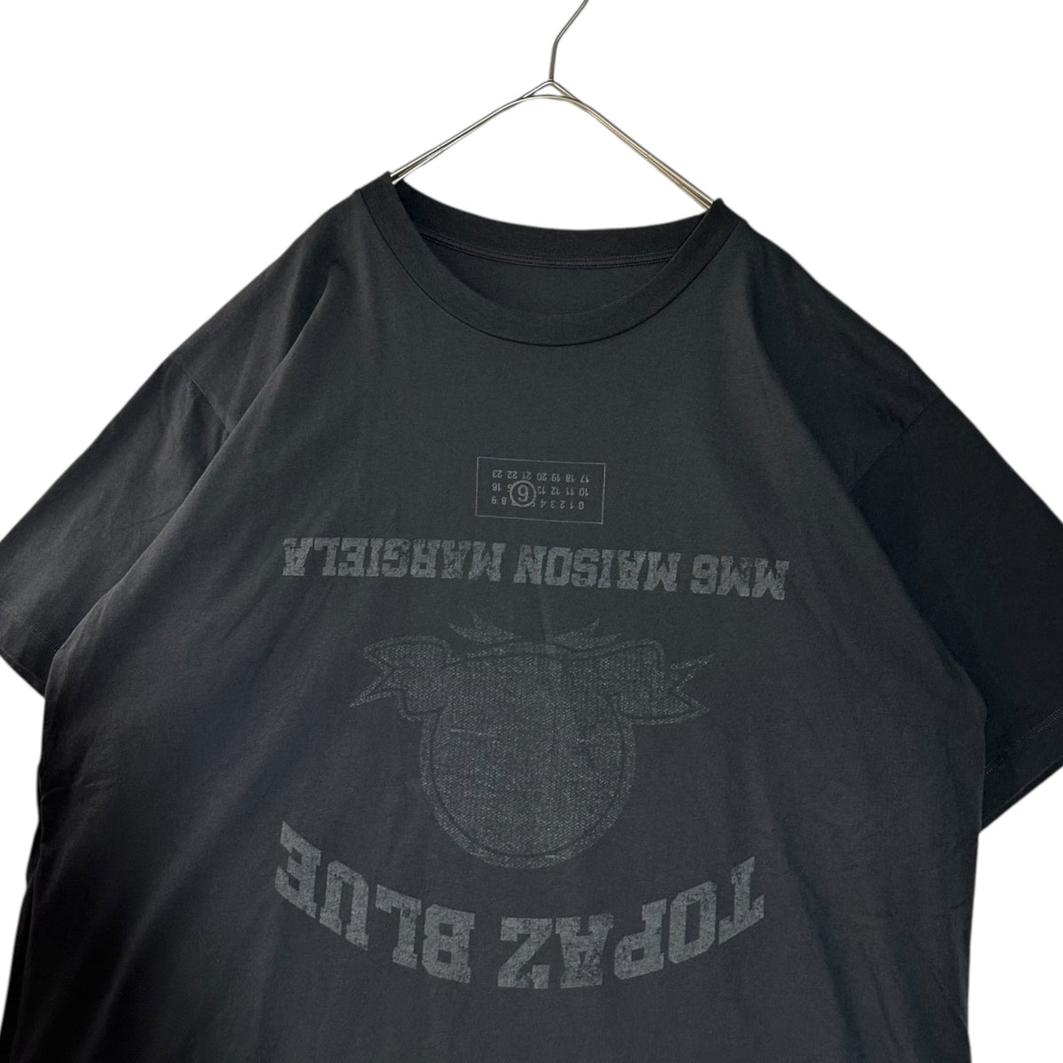 MM6 25SS Topaz Blue T-Shirt Black Oversized Size XL