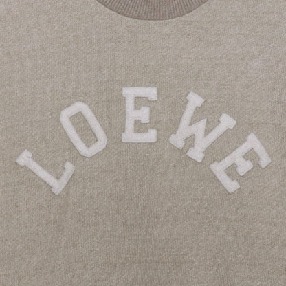 LOEWE 18AW Logo Patch Crewneck Sweatshirt Beige Size L