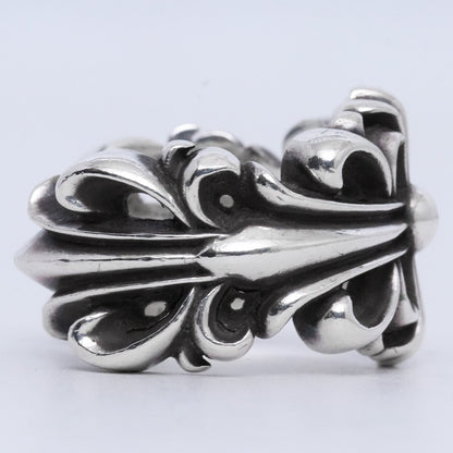CHROME HEARTS Double Floral Cross Ring Silver Size ONE SIZE