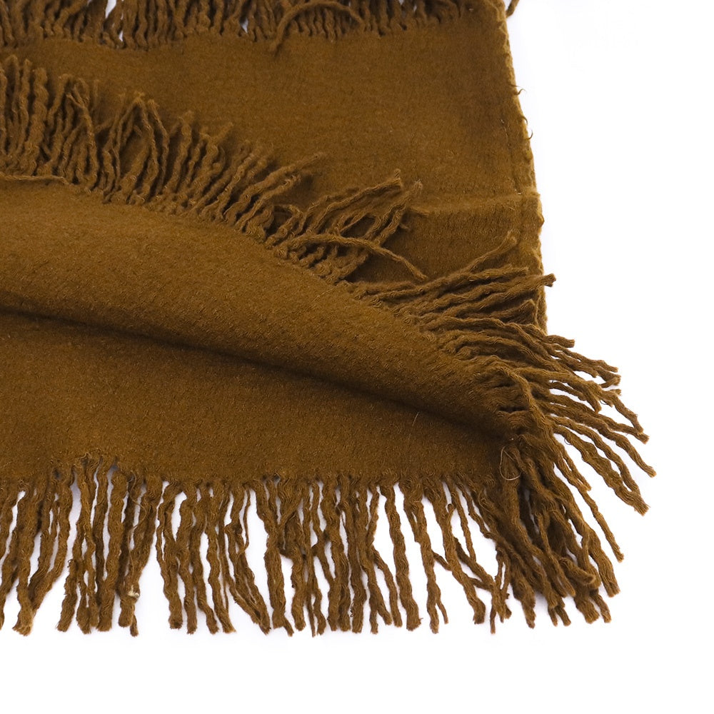 UMA WANG 23AW Fringed Neck Warmer Dark Mustard
