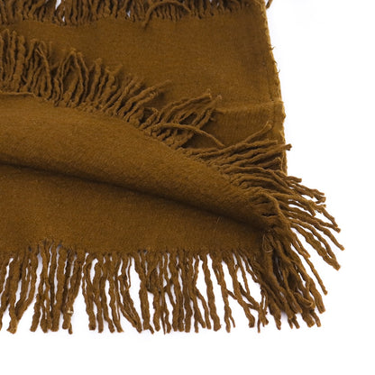 UMA WANG 23AW Fringed Neck Warmer Dark Mustard