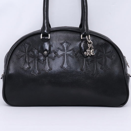 Chrome Hearts Small Gym Bag Leather Cross Patch Black