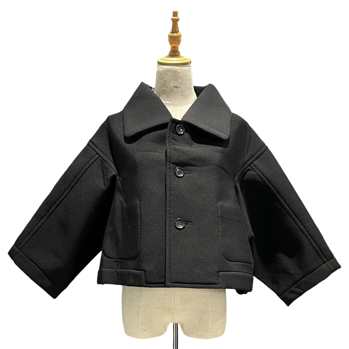 COMME des GARCONS 05SS Wool Bonding Wide Coat Black Size M