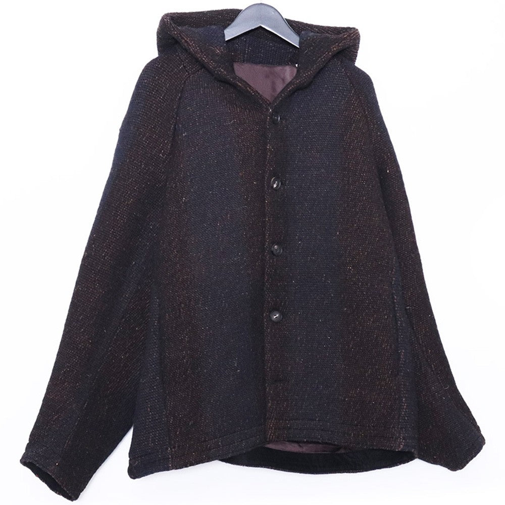 CROMAGNON 25AW Hand Woven Stripe Hooded Coat Brown Size 3