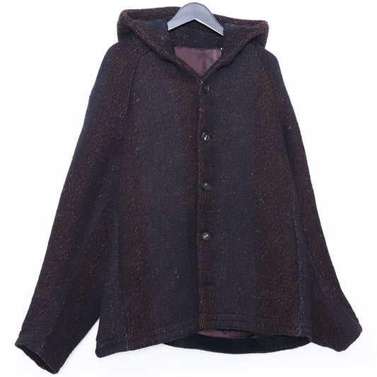 CROMAGNON 25AW Hand Woven Stripe Hooded Coat Brown Size 3