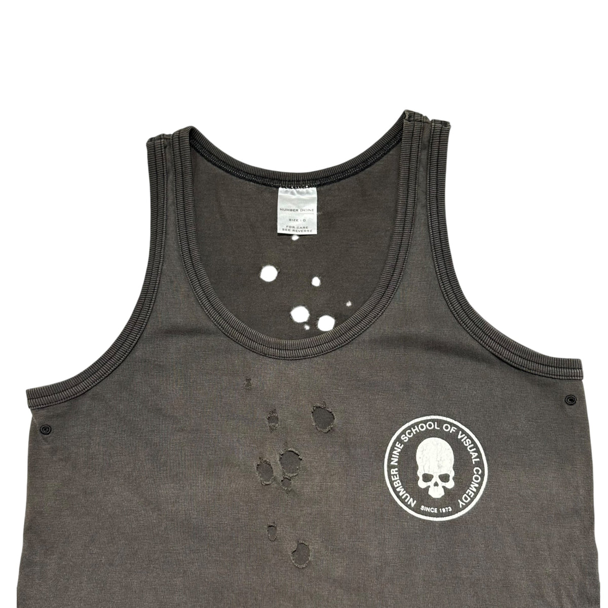 NUMBER (N)INE 01SS TIME Perforated Skull Tank Top Size 0