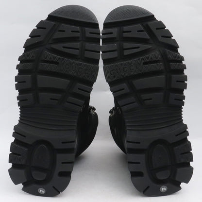 GUCCI Mesh Panelled Lace-up Boots Black Size 8 1/2
