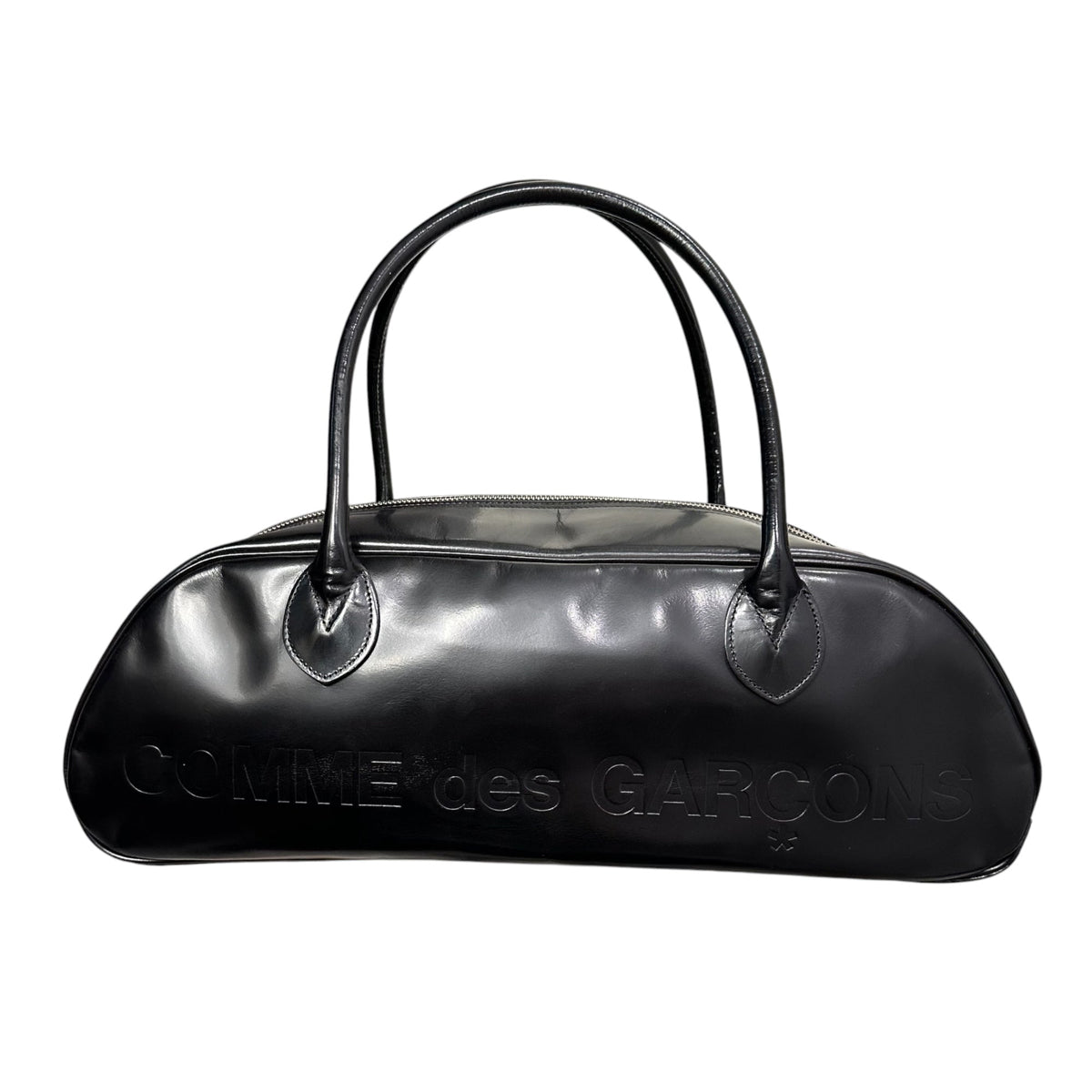 COMME des GARCONS Vintage Logo Leather Mini Boston Bag Black