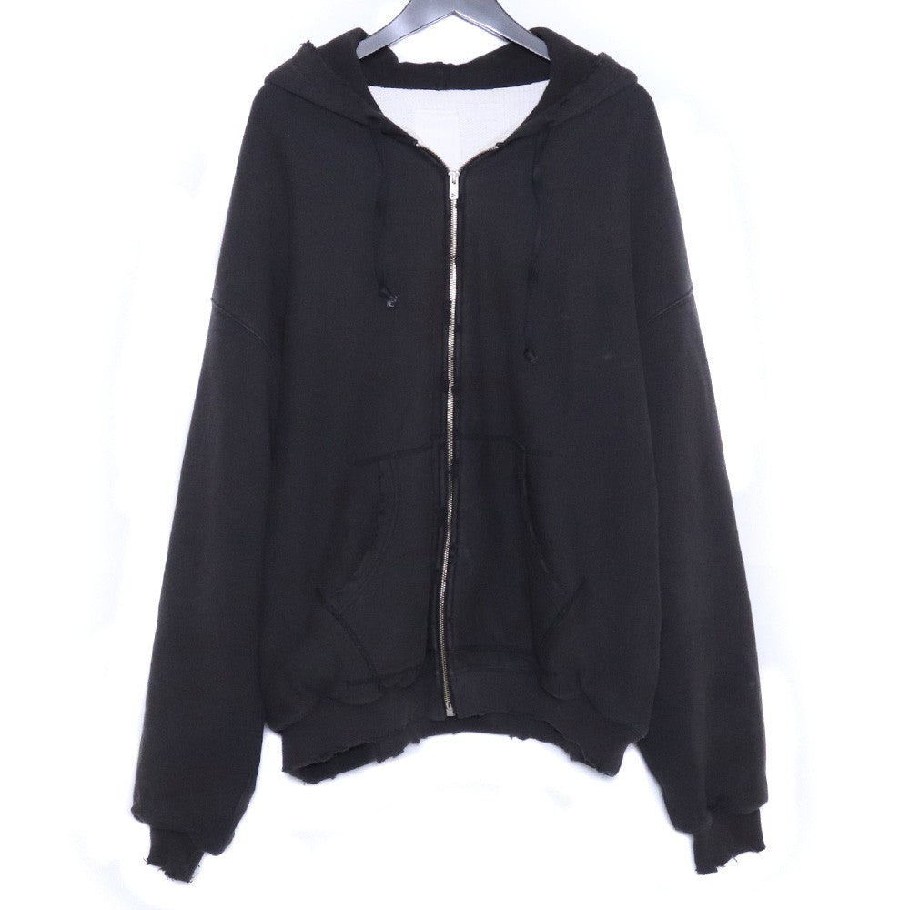 SUS-SOUS Damaged Thermal Lined Zip-Up Hoodie Gray Size 7