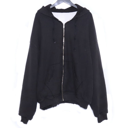 SUS-SOUS Damaged Thermal Lined Zip-Up Hoodie Gray Size 7