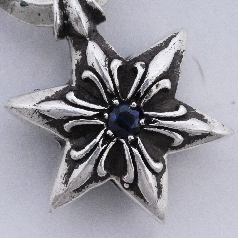 CHROME HEARTS Star Charm SAP Sapphire Necklace Silver Size F