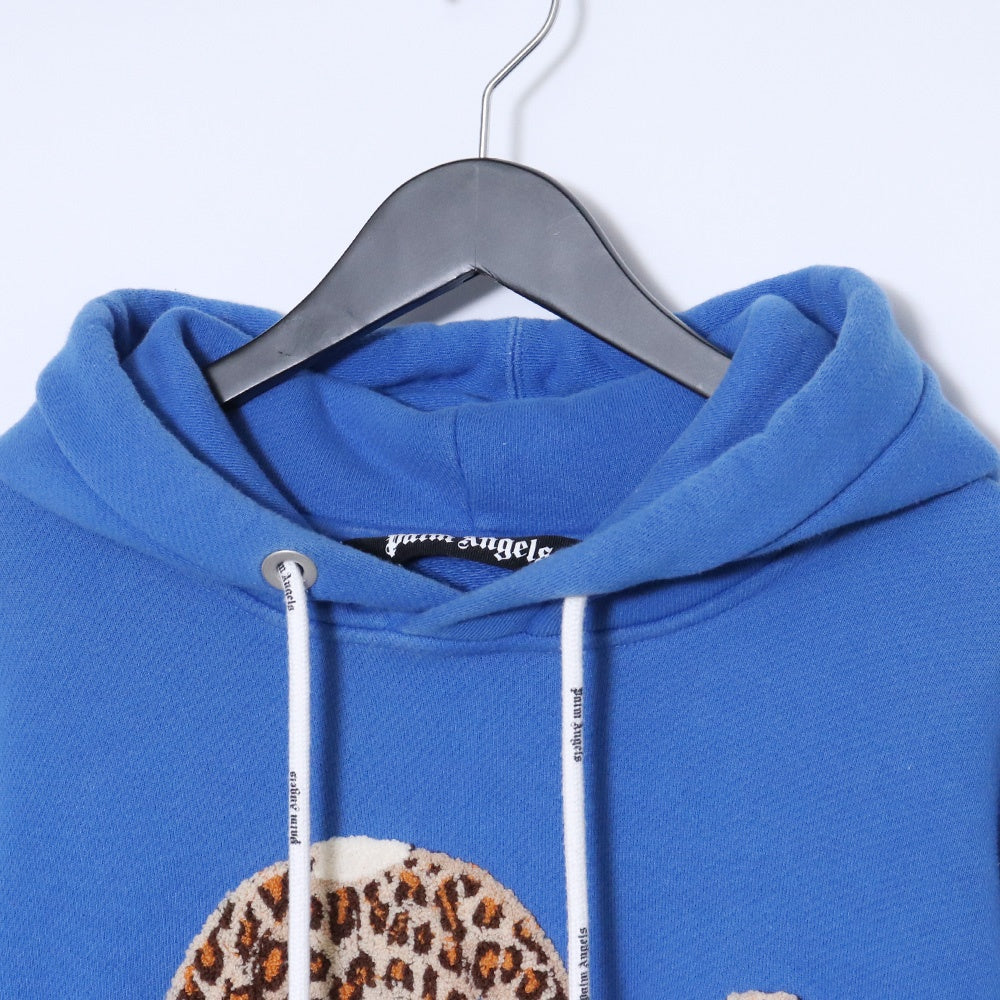 Palm Angels Iconic Terry Patch Hoodie Blue Size L