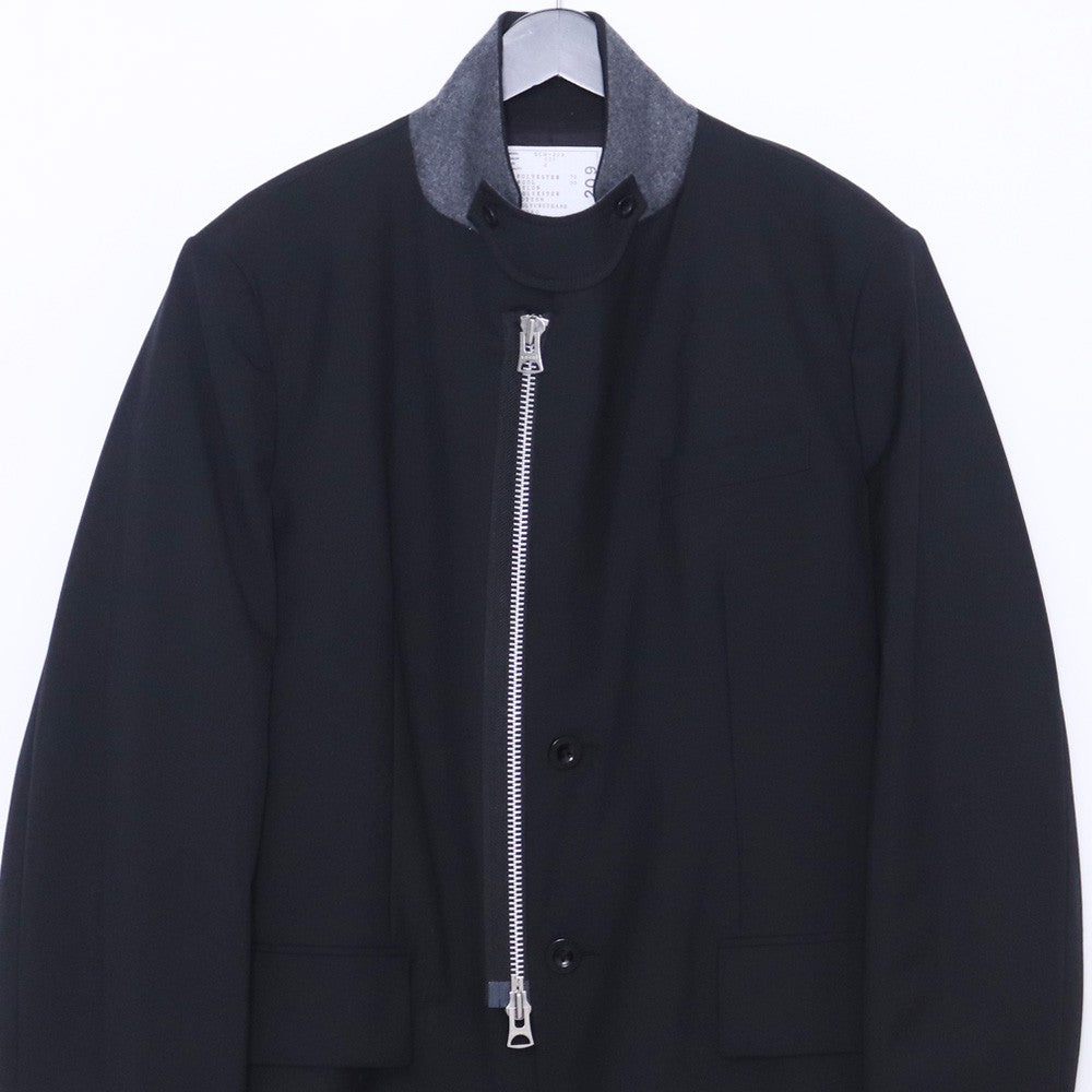 SACAI 24AW Suiting High Neck Jacket Black Size 2
