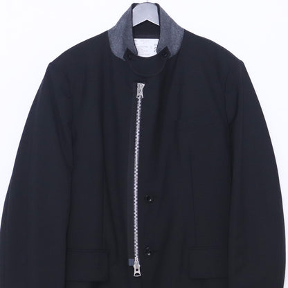 SACAI 24AW Suiting High Neck Jacket Black Size 2
