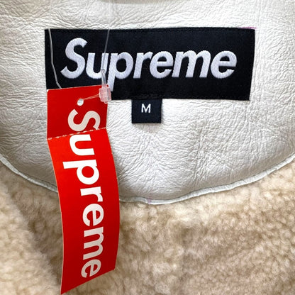 SUPREME 18AW Patchwork B-3 Shearling Jacket White Size M