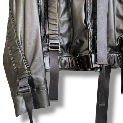 JULIUS 22SS Lamb Leather Jacket Black Size 3