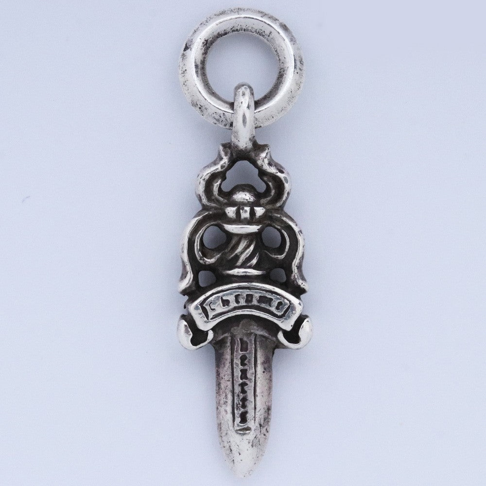CHROME HEARTS #5 Dagger Charm Necklace Top Silver Size F