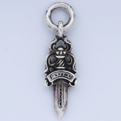 CHROME HEARTS #5 Dagger Charm Necklace Top Silver Size F