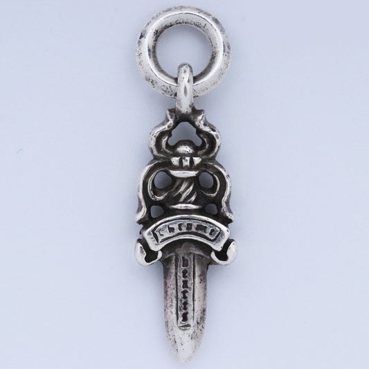 CHROME HEARTS #5 Dagger Charm Necklace Top Silver Size F