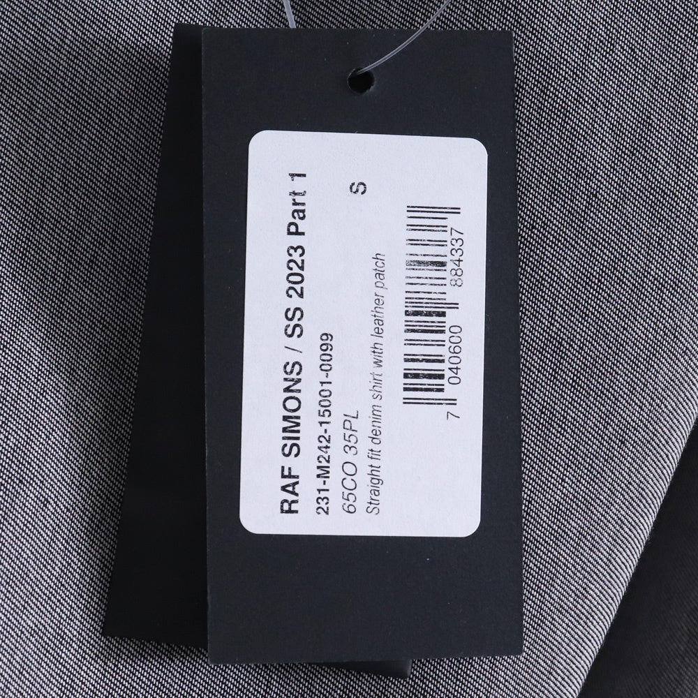 RAF SIMONS 23SS Oversized Leather Patch Shirt Black Size S