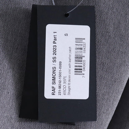 RAF SIMONS 23SS Oversized Leather Patch Shirt Black Size S