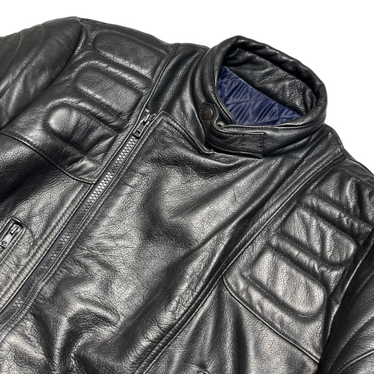 SCOTT 80s British Leather Riders Jacket Black Size 42