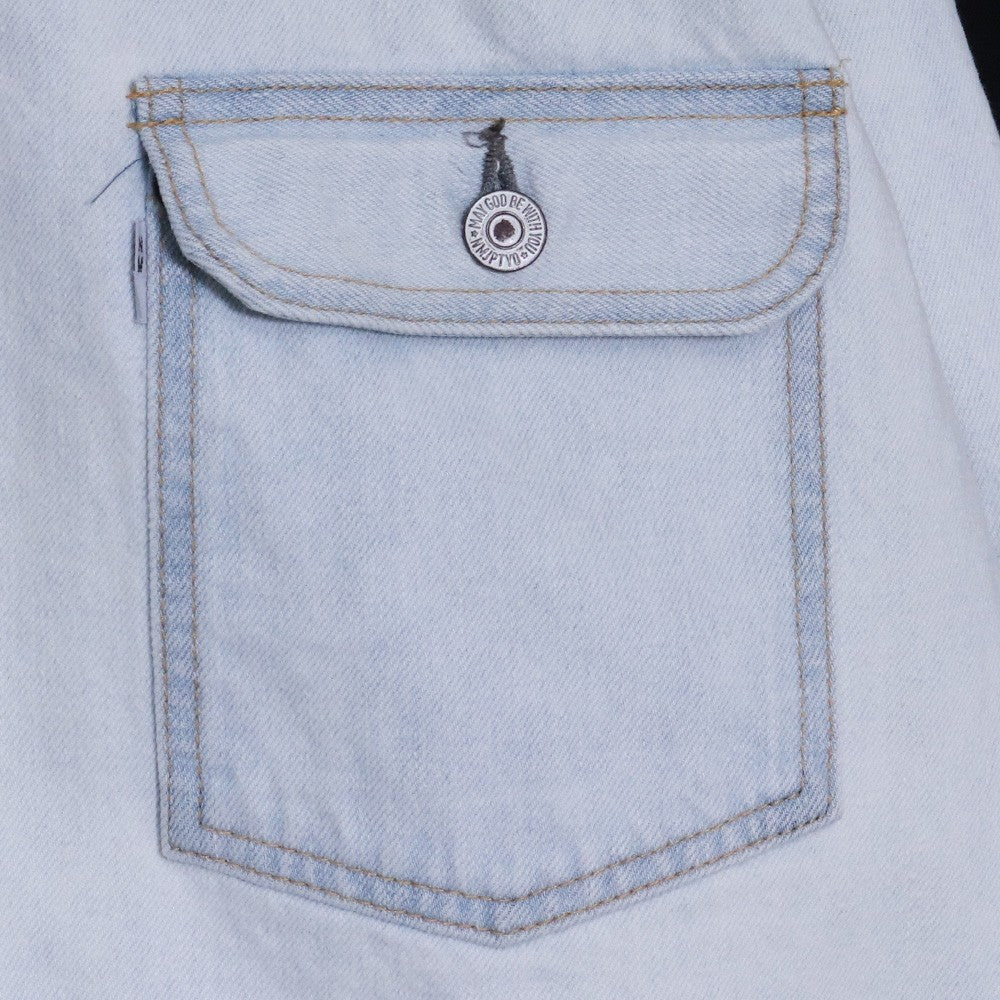 NEW MANUAL #023 LV T-BACK BLEACH Denim Jacket Indigo Free Size