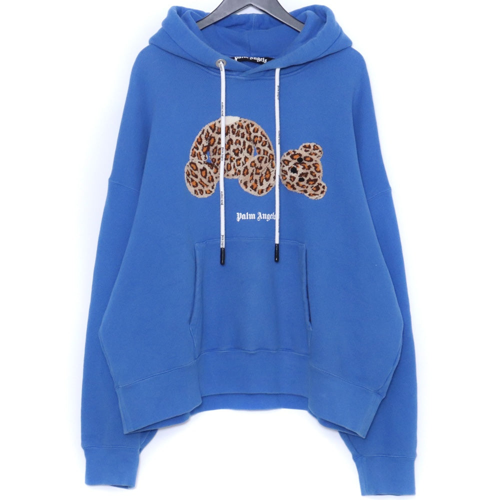 Palm Angels Iconic Terry Patch Hoodie Blue Size L
