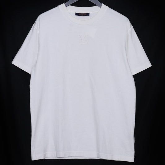LOUIS VUITTON 23SS Embossed LV Crewneck T-Shirt White Size S