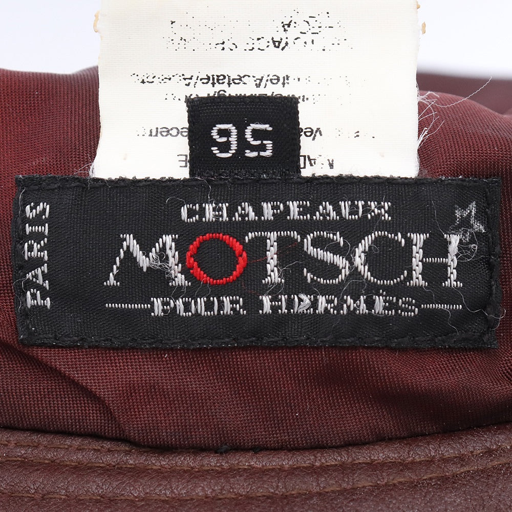 HERMES MOTSCH Leather Bucket Hat Brown Size 56
