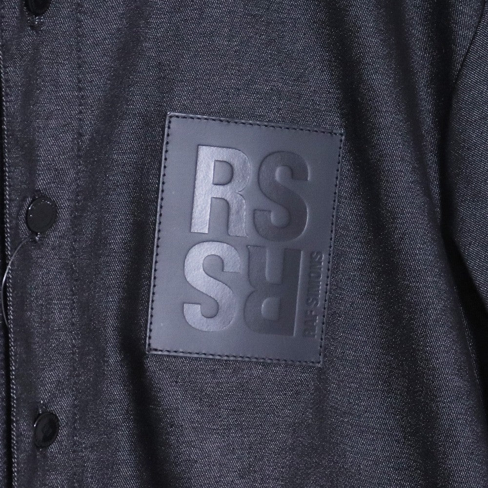 RAF SIMONS 23SS Oversized Leather Patch Shirt Black Size S