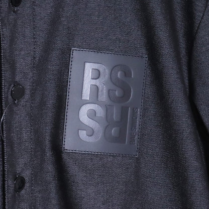 RAF SIMONS 23SS Oversized Leather Patch Shirt Black Size S