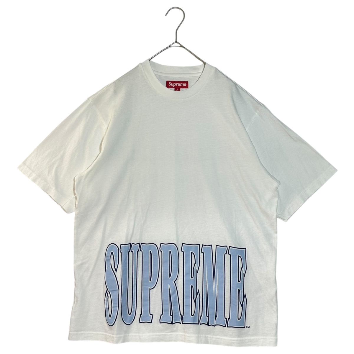 SUPREME 25AW Cracked Stretch Logo Print T-Shirt White Size S