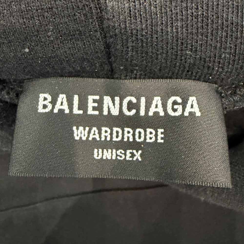 BALENCIAGA 21SS BB Logo Large Fit Hoodie Black Size XXS