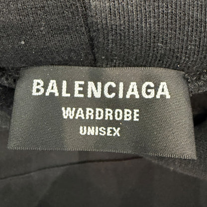 BALENCIAGA 21SS BB Logo Large Fit Hoodie Black Size XXS
