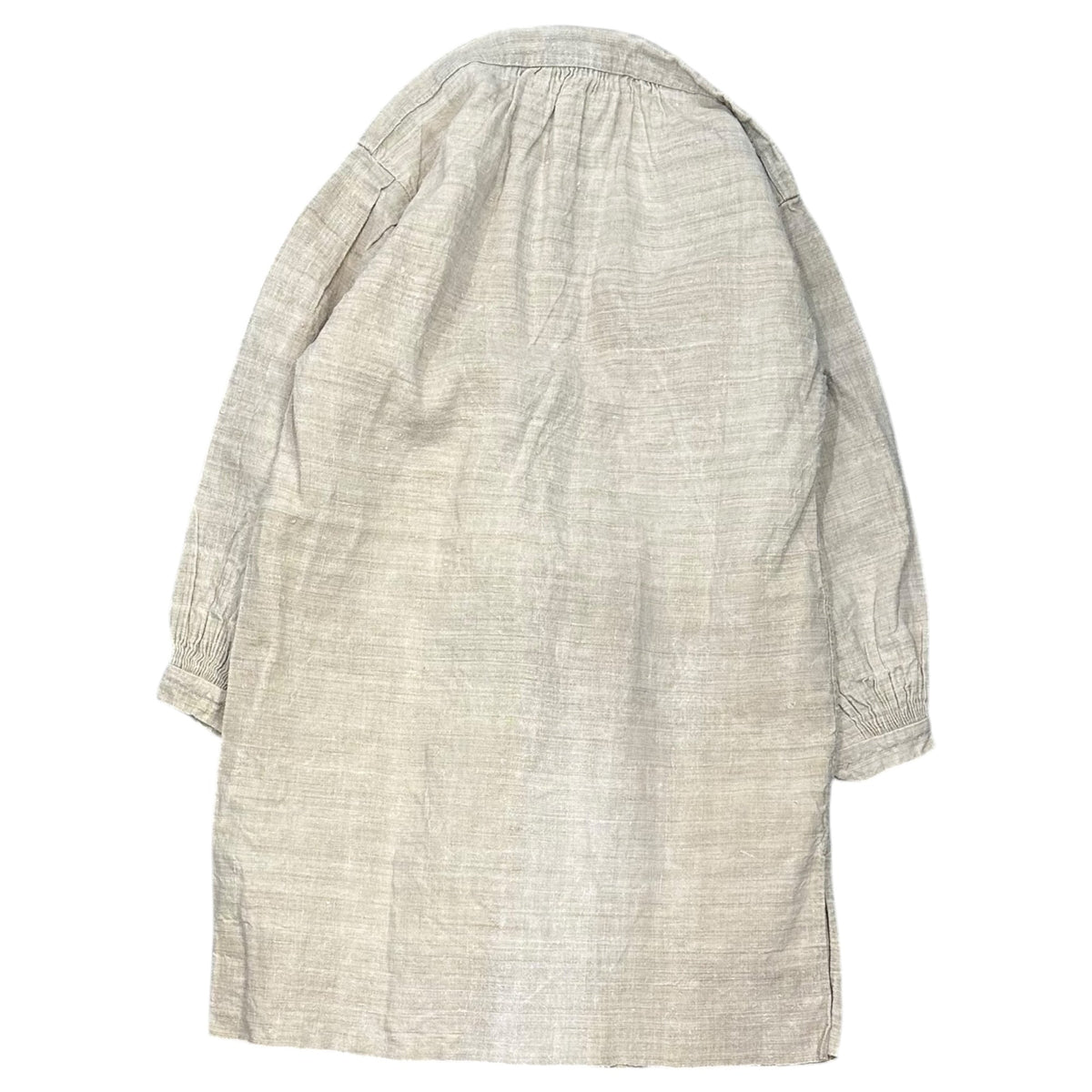 Euro antique 1900s Thick Linen "JD" Up Ecru Shirt