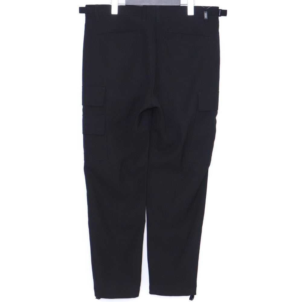 DIESEL Cool Wool Adjustable Belt Cargo Pants Black Size 30