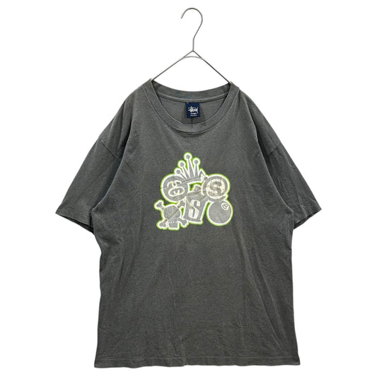 STUSSY 90's USA Made All Logo Crown 8 T-Shirt Gray Size L
