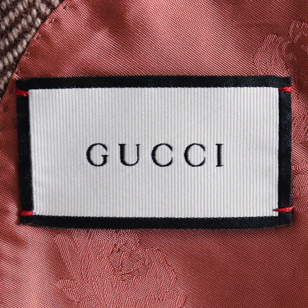 GUCCI Houndstooth Double Breasted Vest Brown Size 44