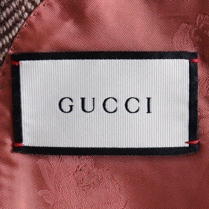 GUCCI Houndstooth Double Breasted Vest Brown Size 44