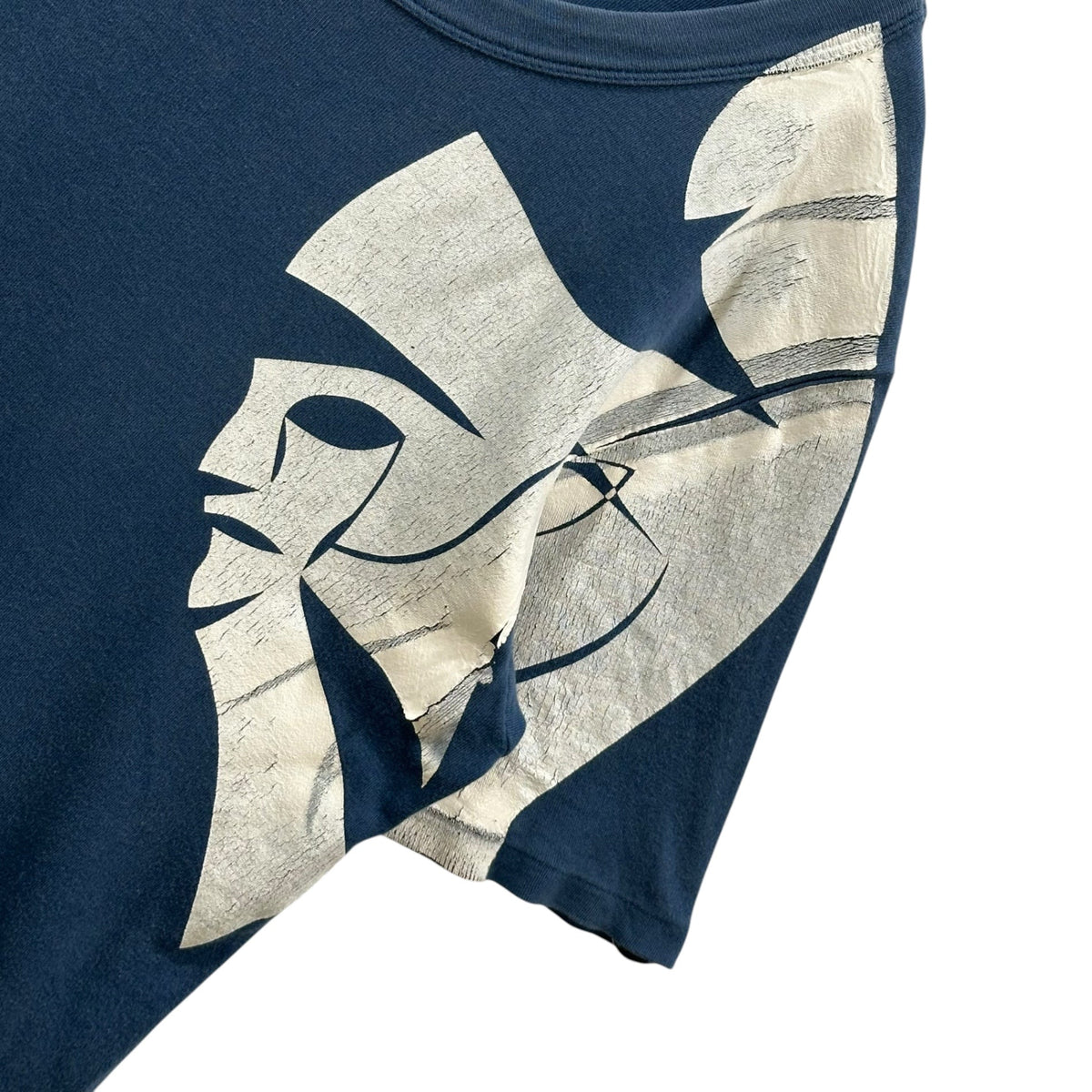 20471120 90s One-Shoulder Print Crew Neck T-Shirt Size M