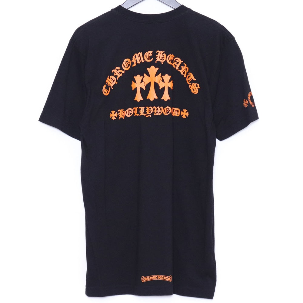 CHROME HEARTS Orange Cemetery Cross Tee Black Size L