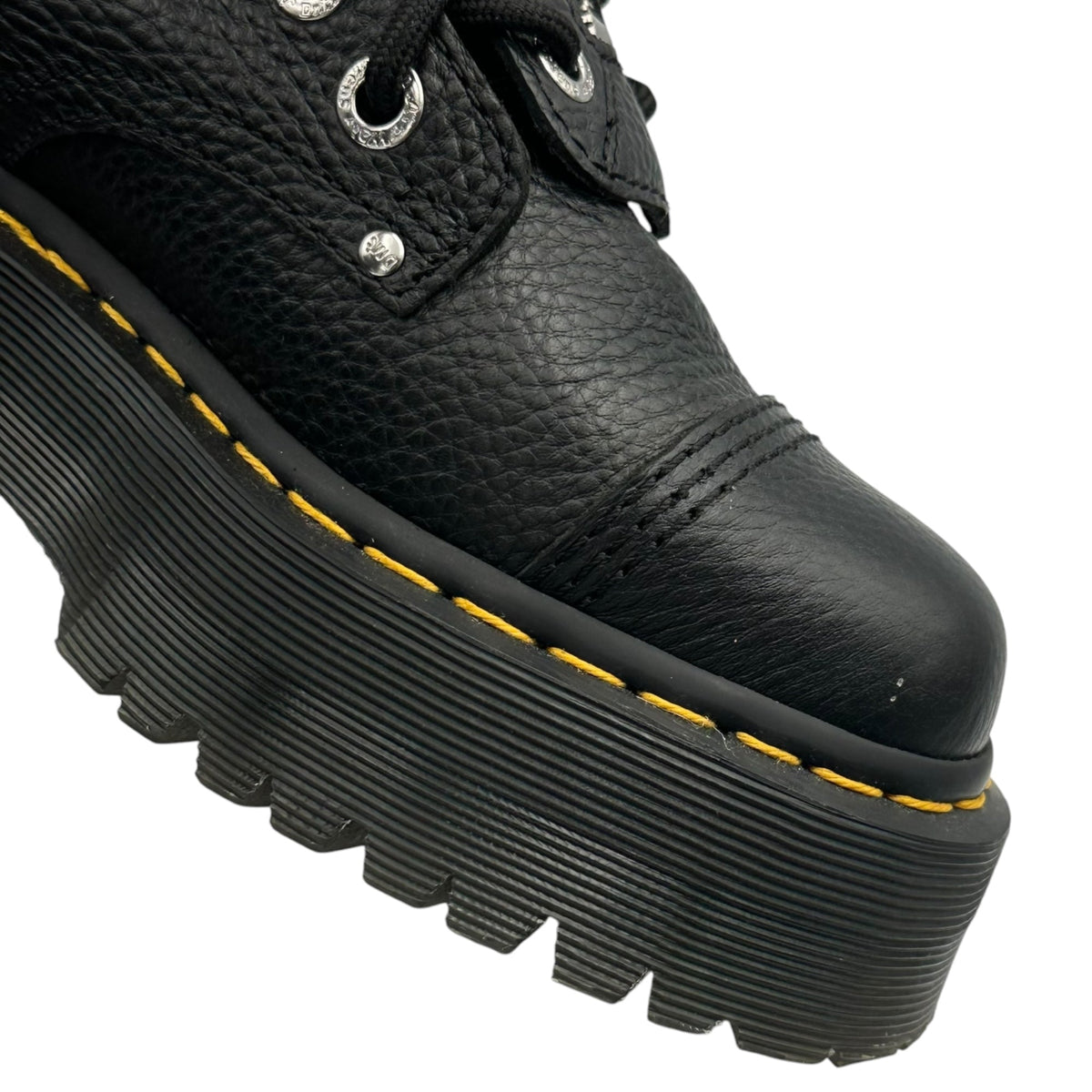 DR.MARTENS Center-Zip 10-Eyelet Lace-Up Boots Black Size UK5