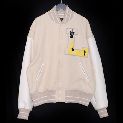 KAPITAL 40s Wool L-FIVE Varsity Jacket Beige Size L