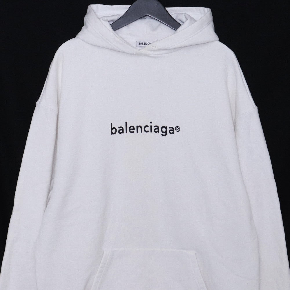 BALENCIAGA 20AW Copyright Logo Hoodie White Size S