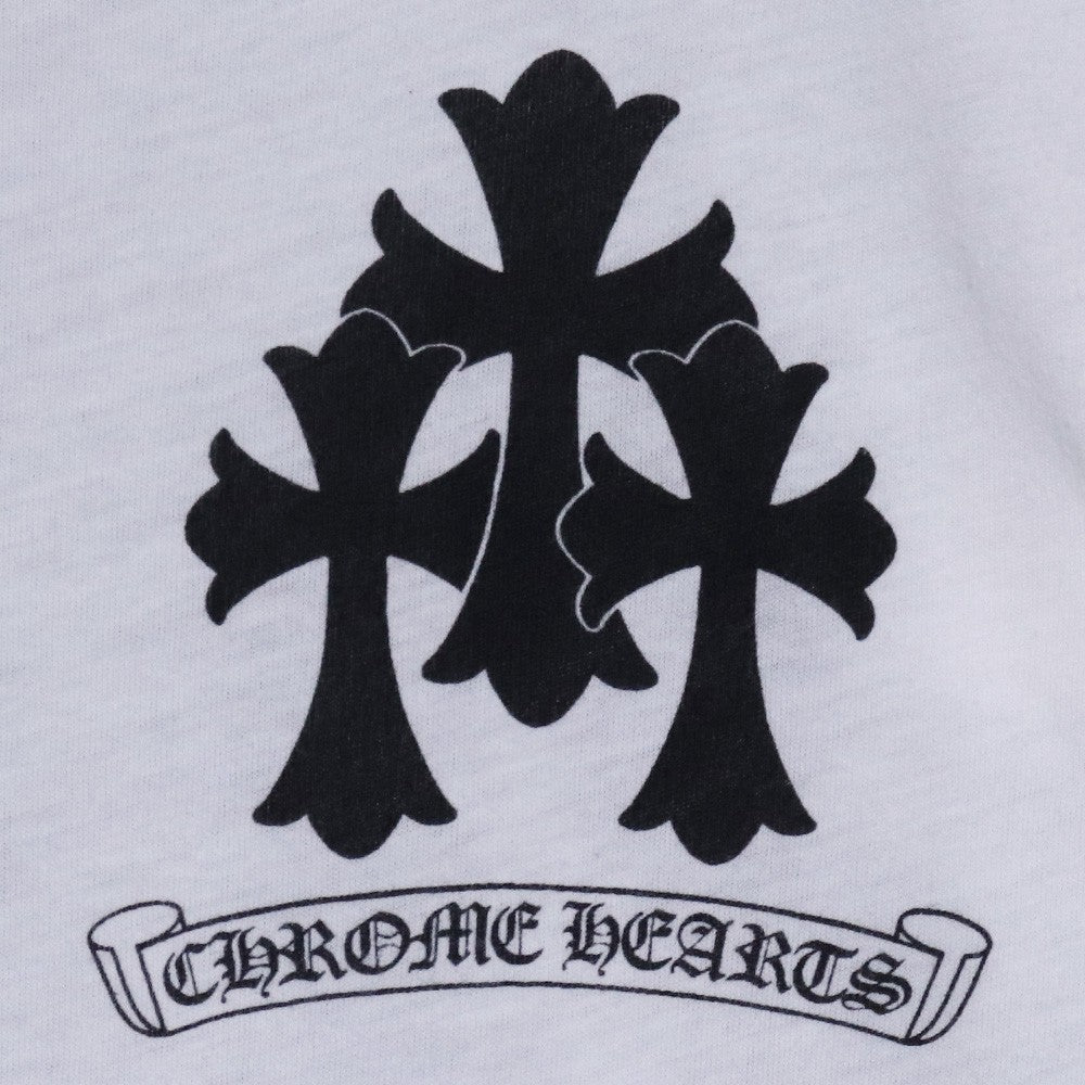 CHROME HEARTS Old Cemetery Cross Print T-Shirt White Size S