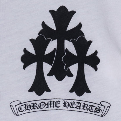 CHROME HEARTS Old Cemetery Cross Print T-Shirt White Size S
