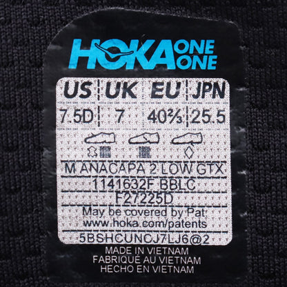 HOKA GTX ANACAPA 2 Low GTX Sneakers Black Size 25.5cm